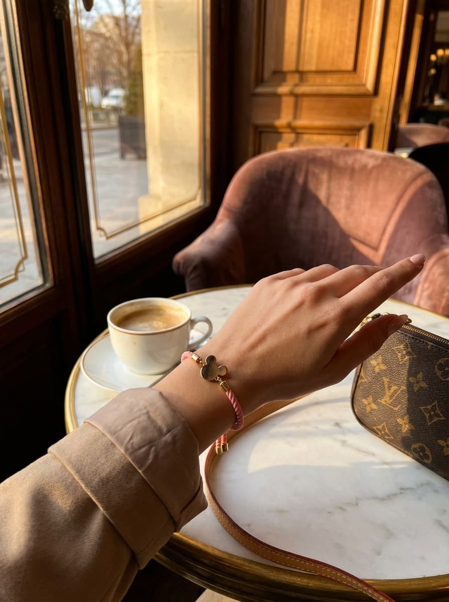 دستبند لیزری مخملی صورتی