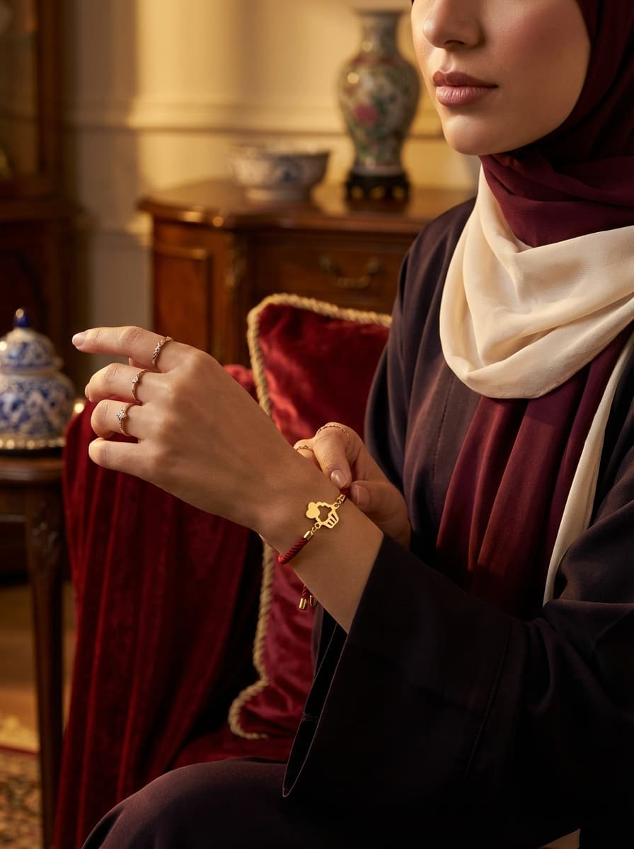 دستبند لیزری مخمل زرشکی طرح بستنی و قلب