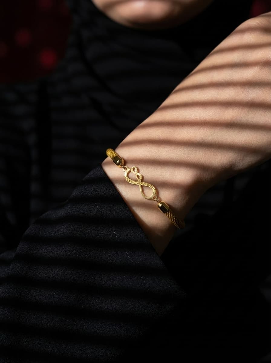 دستبند لیزری مخملی صدری طرح بی نهایت