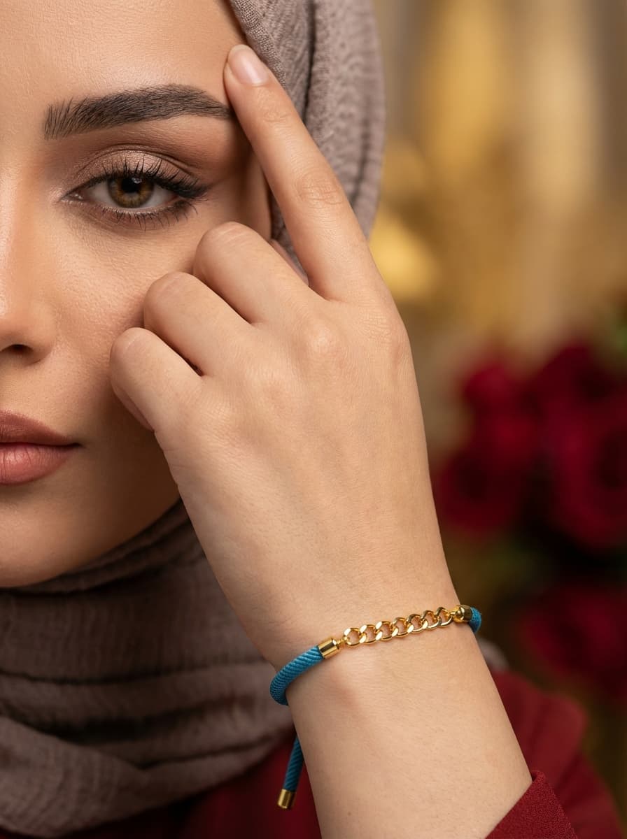 دستبند طلا دخترانه با بند مخمل و مدل کارتیر 