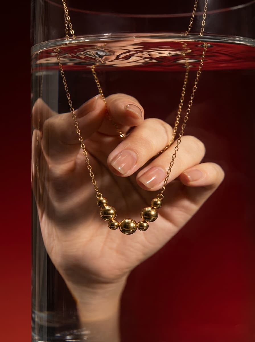 گردنبند طلا مینیمال طرح گوی طلایی