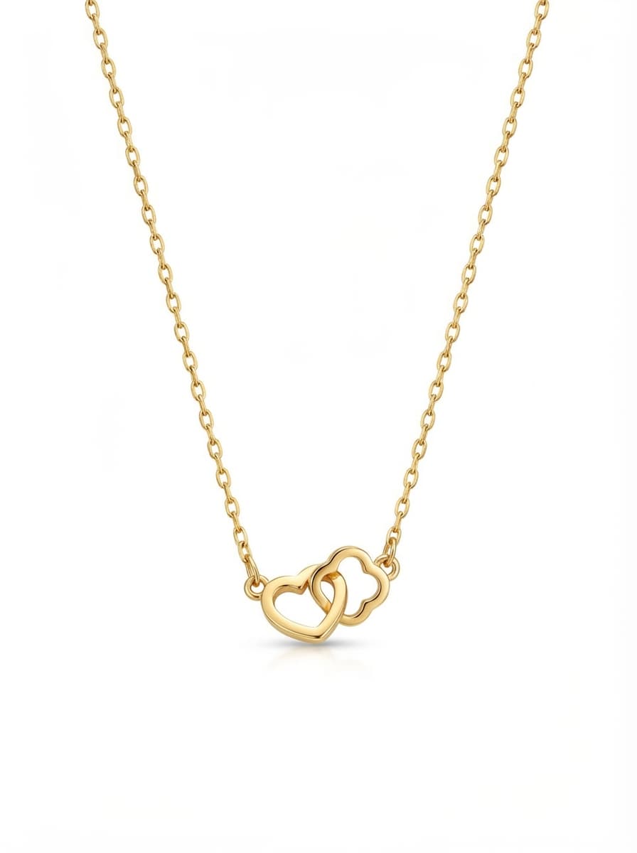 گردنبند طلا مینیمال لوکس طرح قلب و ونکلیف