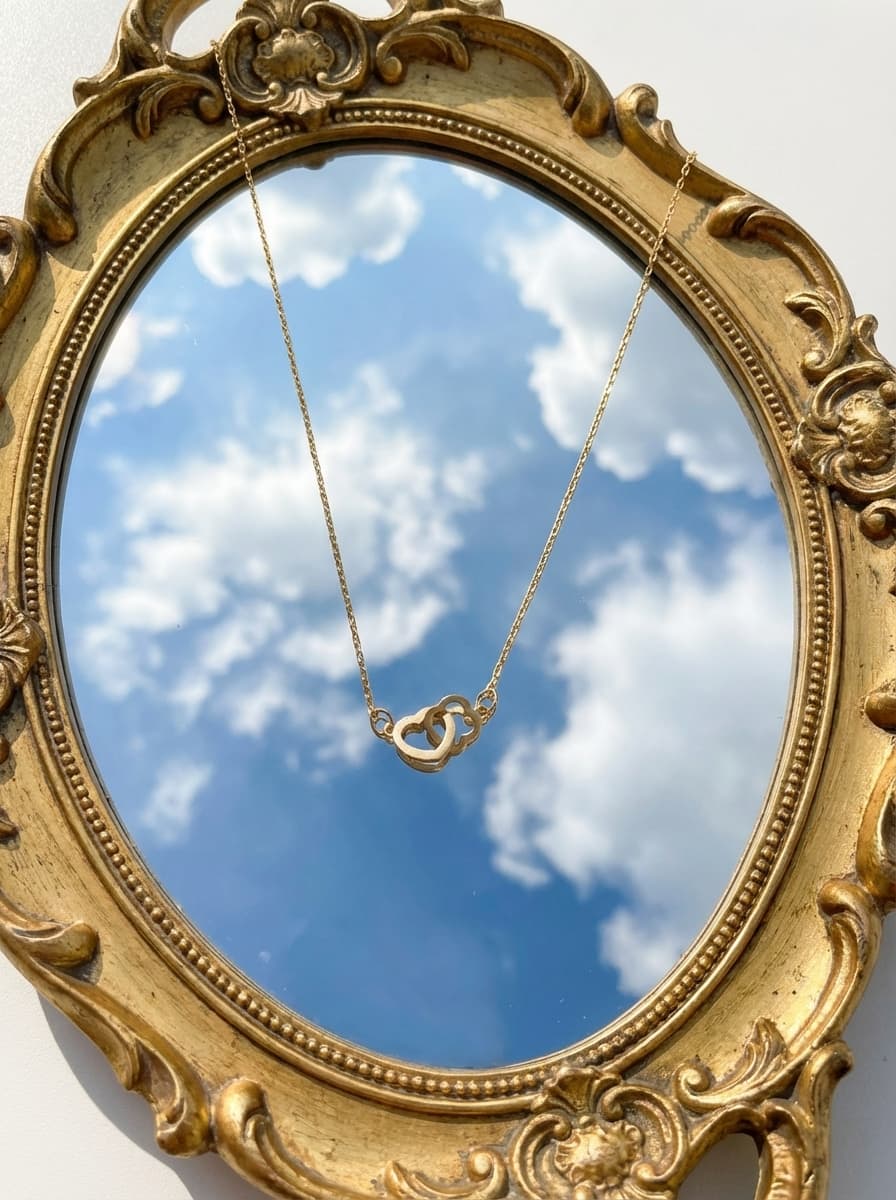 گردنبند طلا مینیمال لوکس طرح قلب و ونکلیف