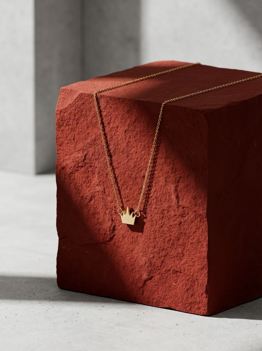 گردنبند طلا مینیمال طرح تاج