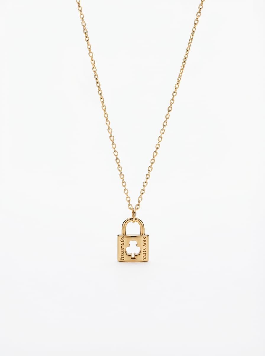 گردنبند طلا مینیمال طرح قفل تیفانی