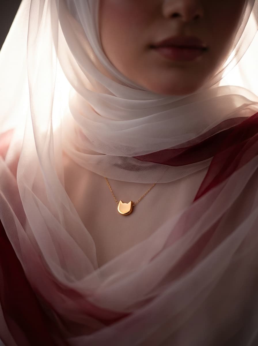 گردنبند طلا مینیمال طرح گربه