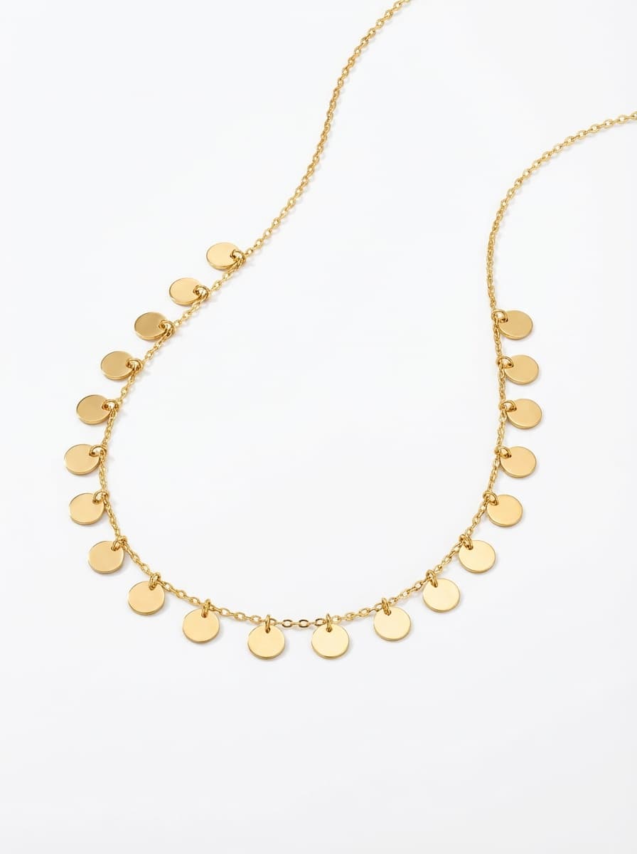 گردنبند طلا زنجیر با آویزهای سکه آیی