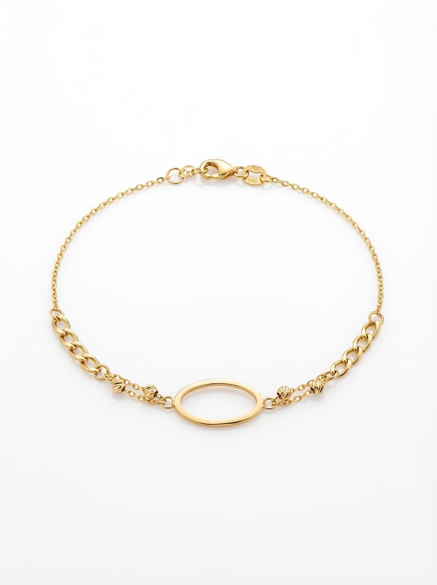 دستبند طلا مینیمال تلفیقی کارتیر