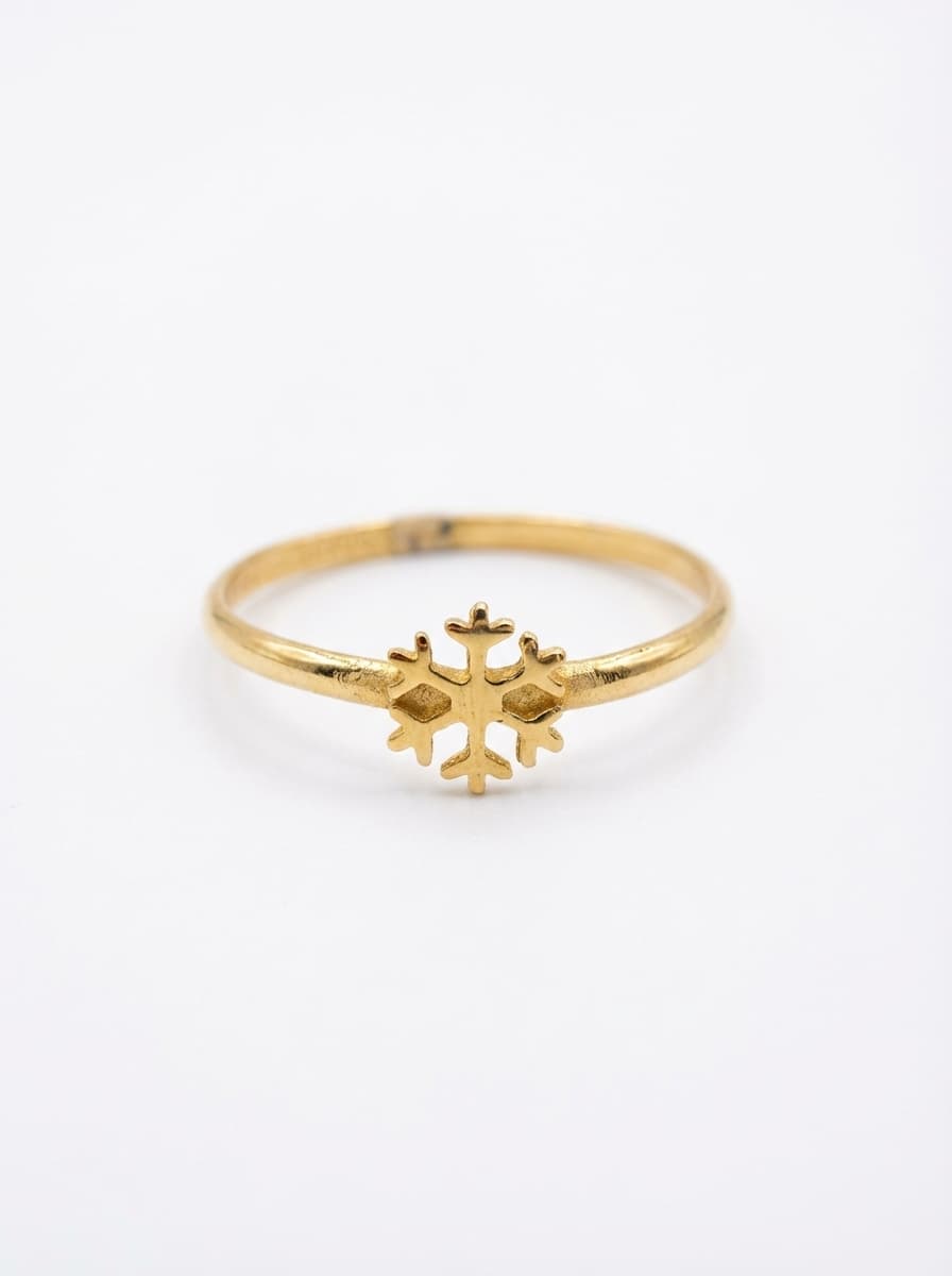 انگشتر طلا مینیمال طرح دانه برف