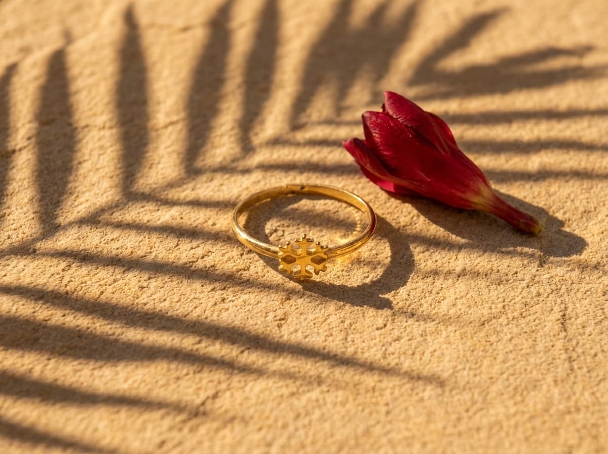 انگشتر طلا مینیمال طرح دانه برف