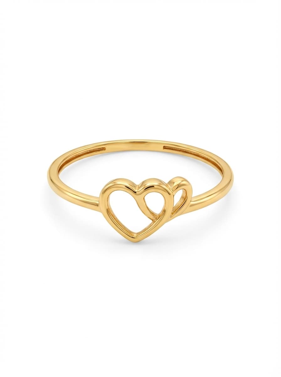 انگشتر طلا مینیمال طرح دو قلب