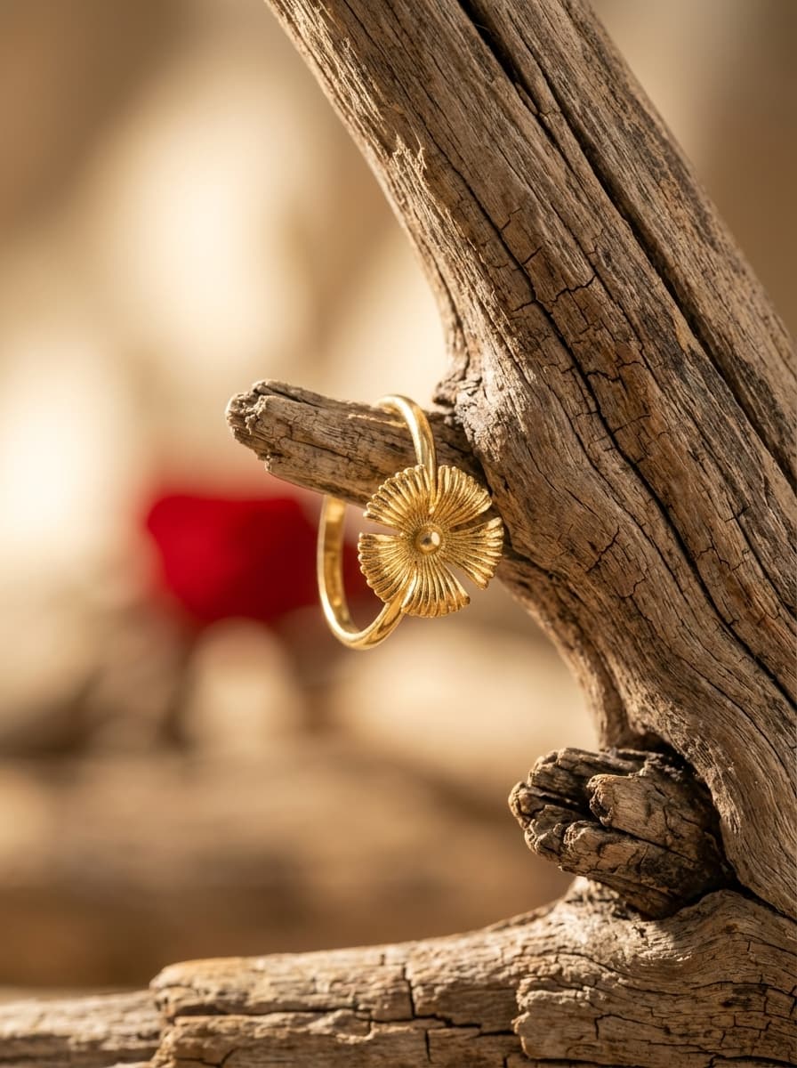 انگشتر طلا مینیمال طرح گل