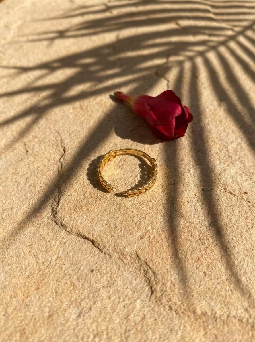 انگشتر طلا مینیمال طرح خوشه گندم