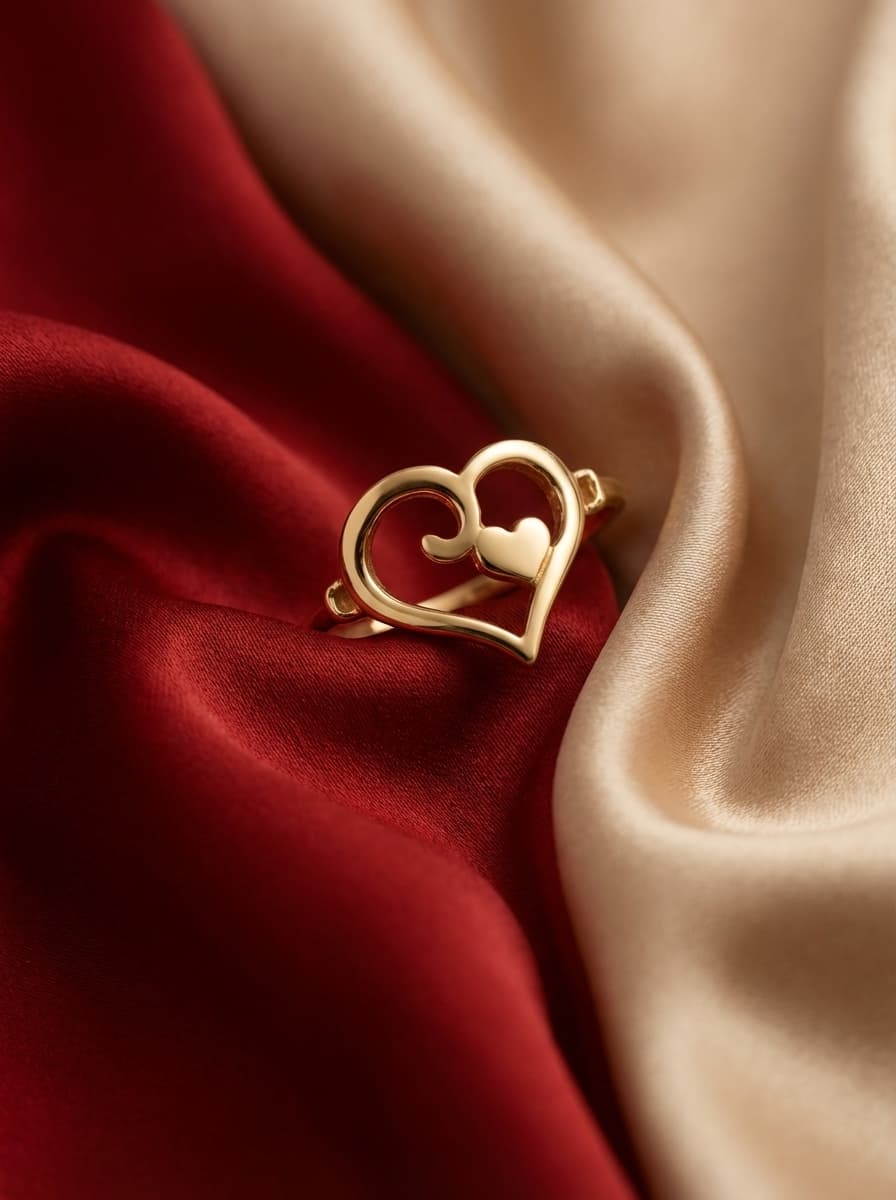 انگشتر طلا مینیمال طرح قلب ۲