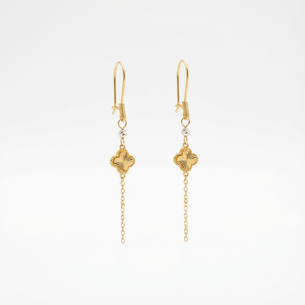 گوشواره طلا زنانه مدل ونکلیف مینیمال  برند نونا