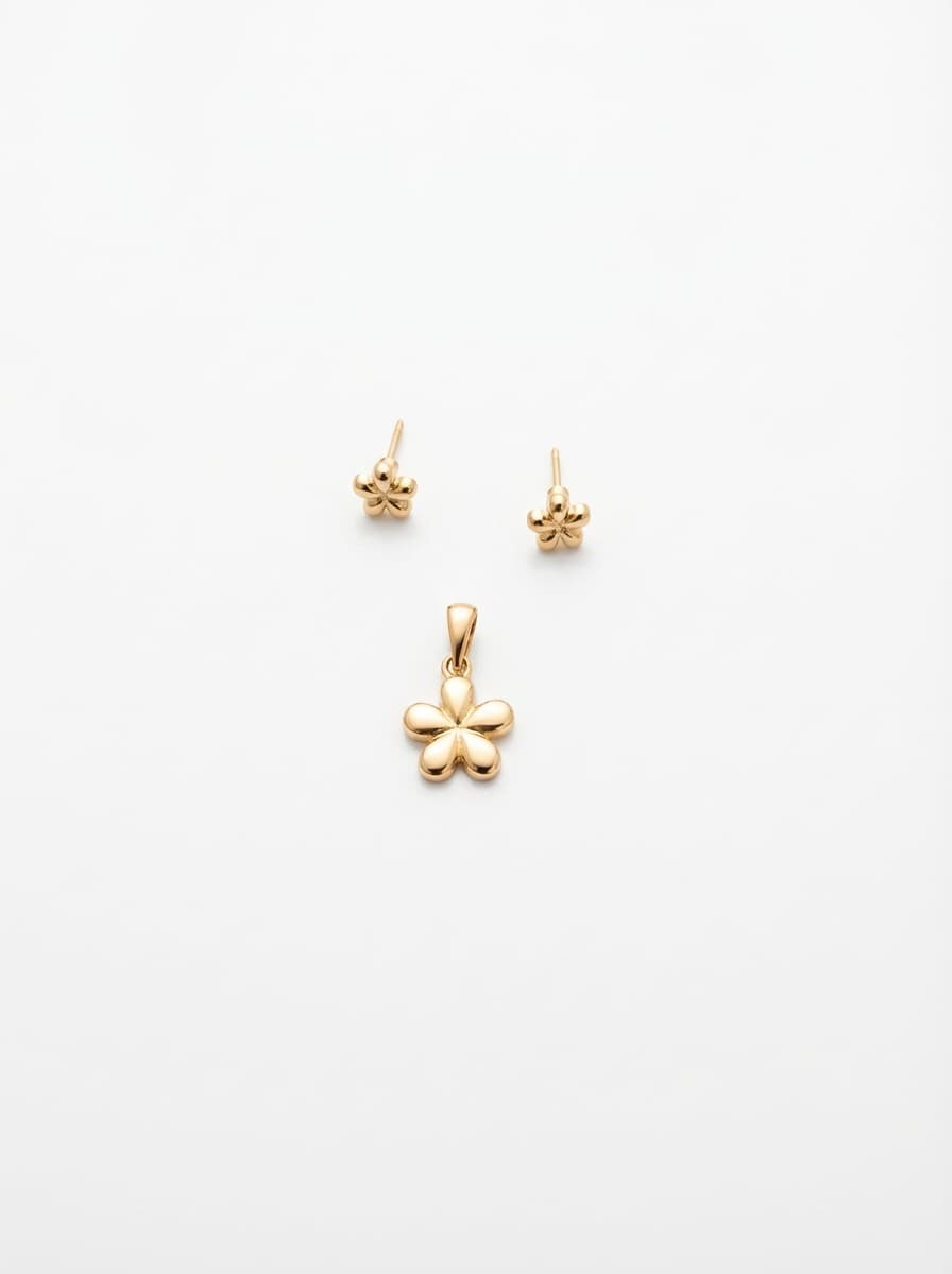 نیم ست طلا دخترانه برند TZ