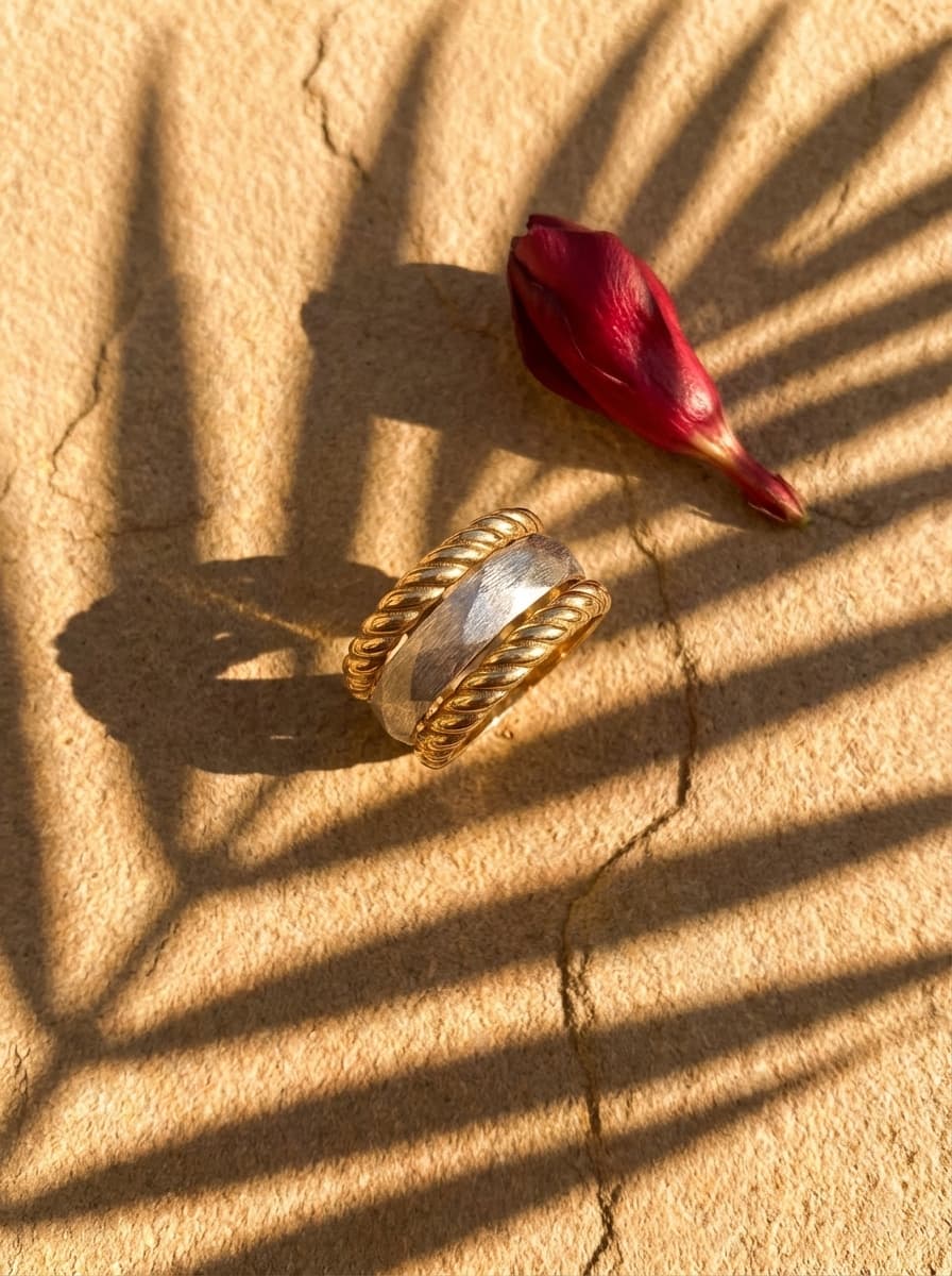 انگشتر طلا زنانه طرح تراش خورده