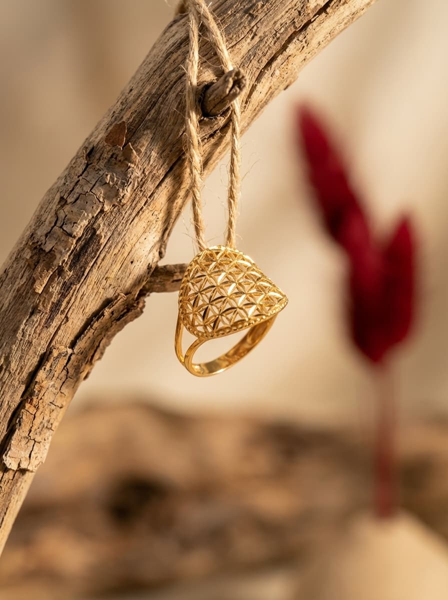 انگشتر طلا زنانه مدل تراش برند درین  - 4