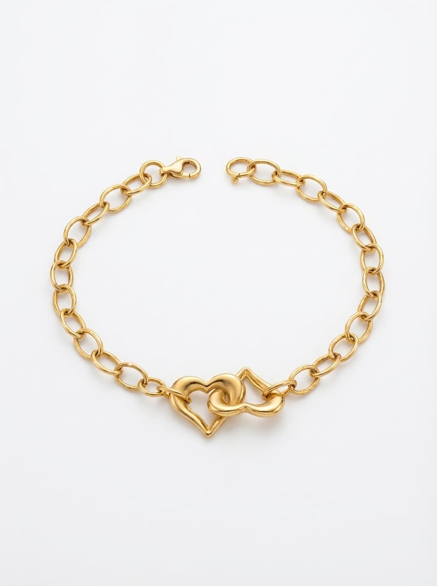 دستبند طلا زنانه طرح قلب  