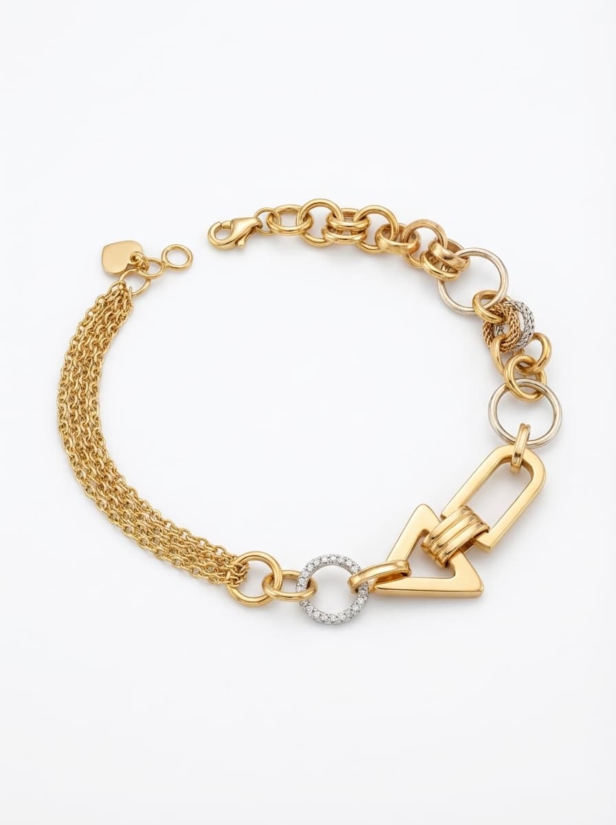 دستبند طلا زنانه تلفیقی