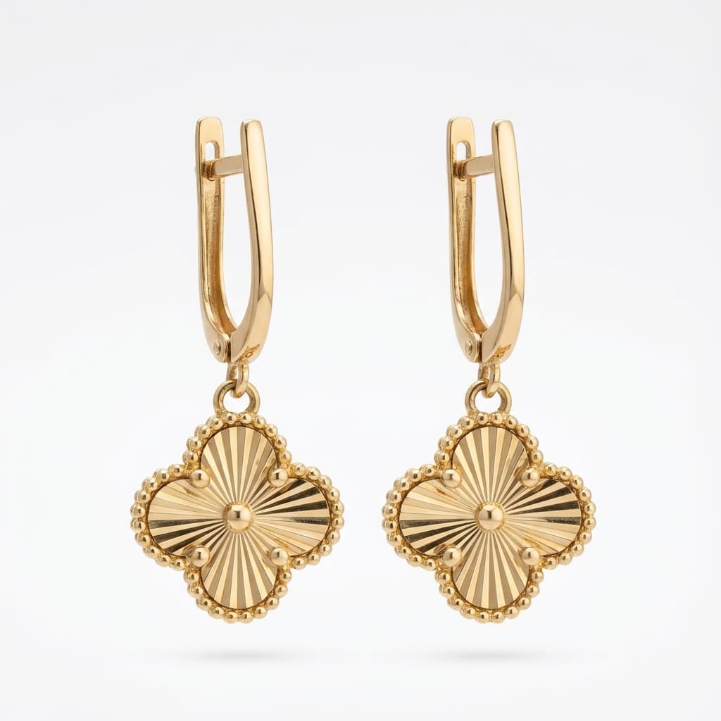 گوشواره طلا زنانه مدل ونکلیف تراش