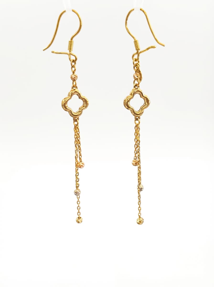 گوشواره عصایی طلا زنانه مدل تلفیقی 