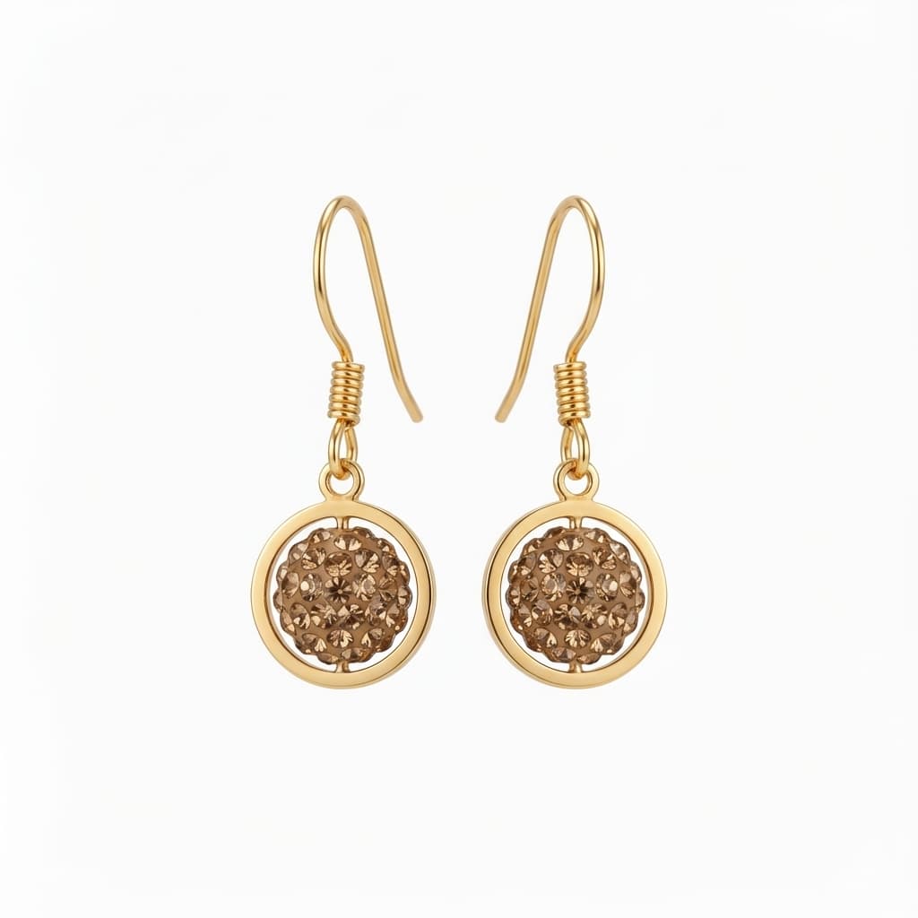 گوشواره طلا زنانه طرح سوارسکی